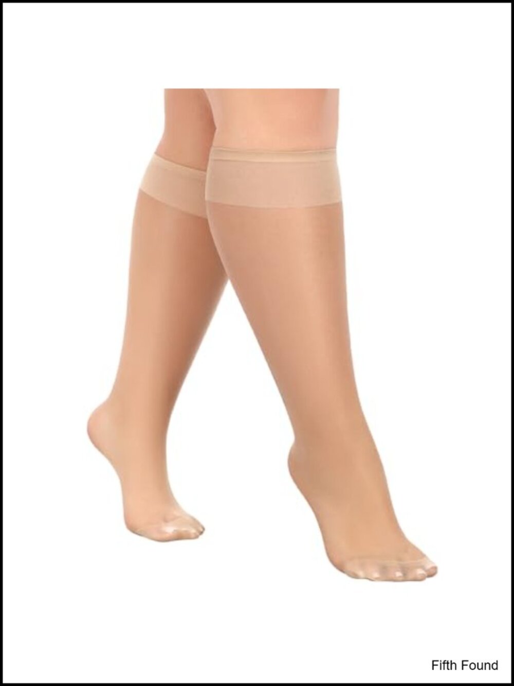 Plus Size Knee High Sheer Nylon Stockings 10 Pairs Wide Calf